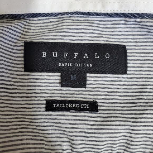 Buffalo David Bitton | Tailored Fit Pinstripe Button Down Shirt with Roll Tabs - Picture 6 of 8